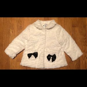 Little Me white jacket 18 mo black accents